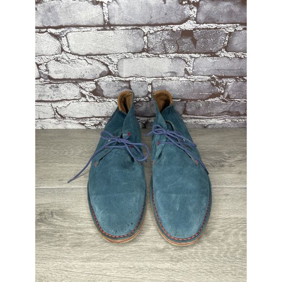Ted Baker London Blue Suede Leather Lace Ankle Chukka Boots Men’s Sz 44EU/11M US - Picture 14 of 16